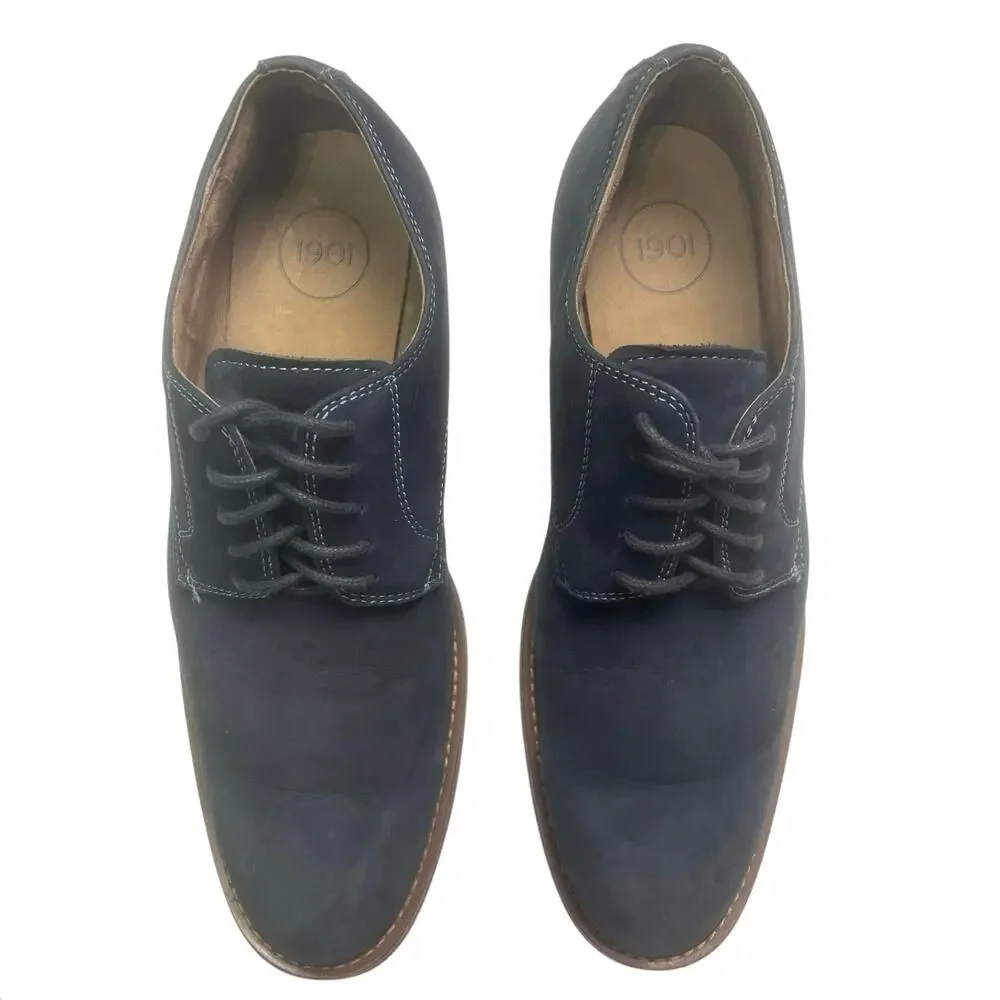 EUC - 1901 Nordstrom Navy Blue Suede Derby Shoes